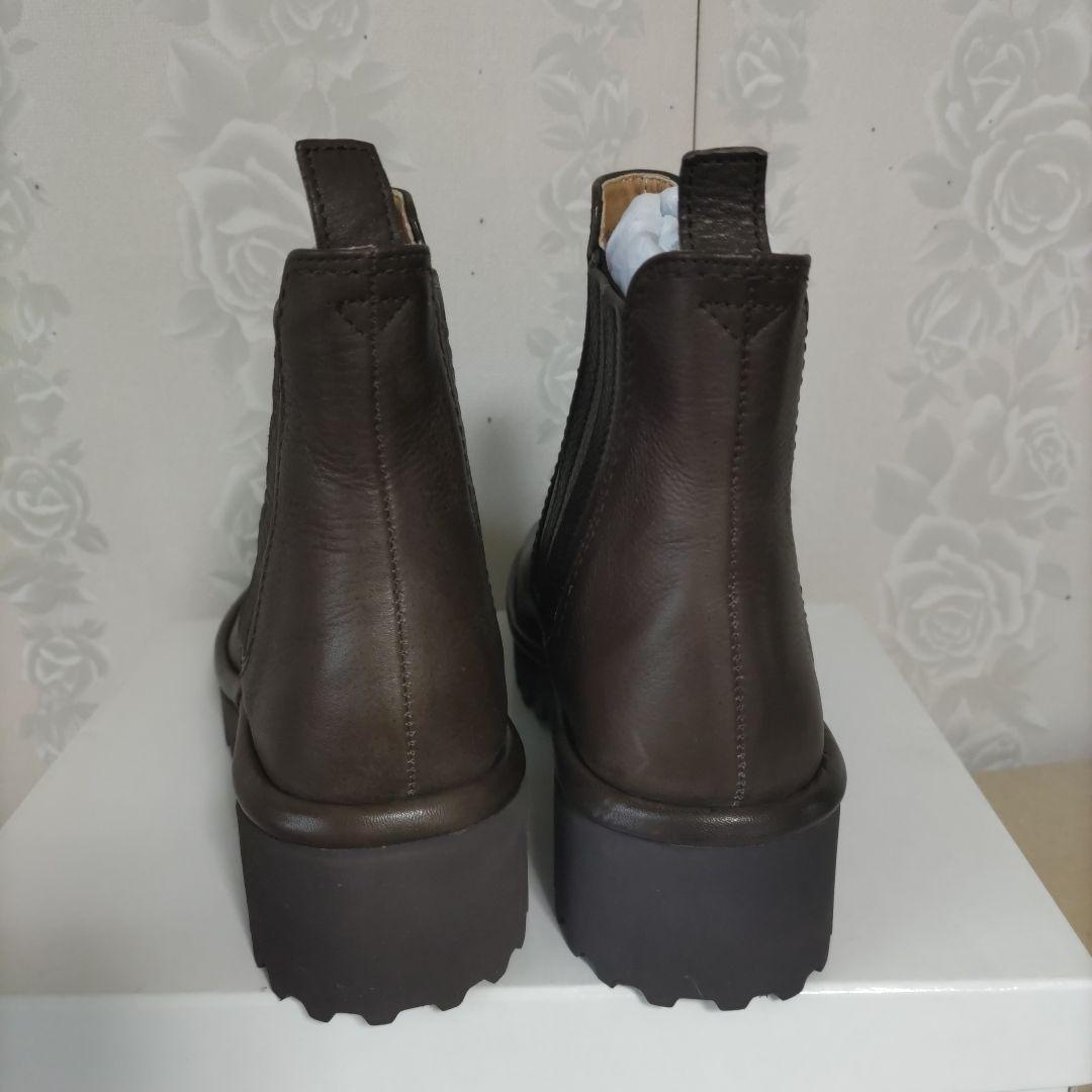 SAYA サヤ ダークブラウン サイドゴア ブーツ 24.0