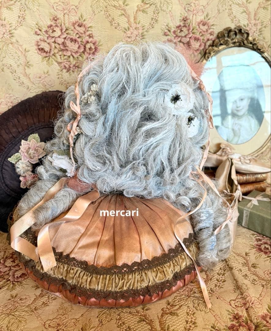 ★SALE★フランス　アンティーク　ヴィンテージ　希少　オペラ　ロココ　ウィッグ