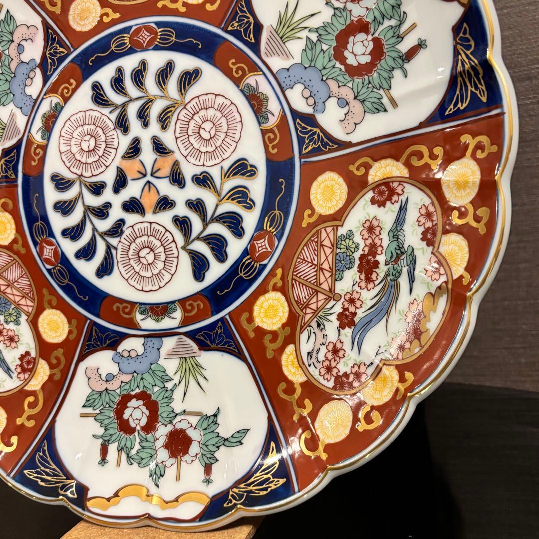 秀峰 輪花 大皿34cm 金彩 有田焼