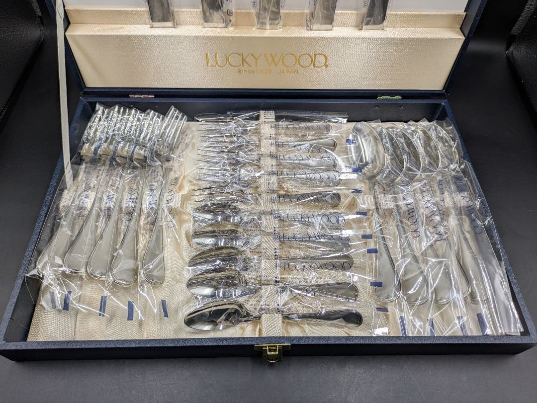 A【未使用品】LUCKY WOOD カトラリーセット 25本セット ステンレス