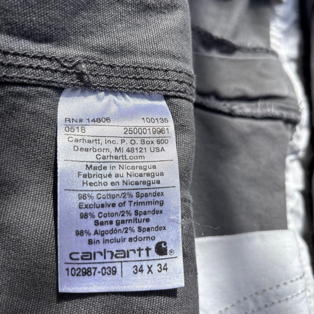 Carhartt カーハートグレー ダブルニーオーバーオール W34L34