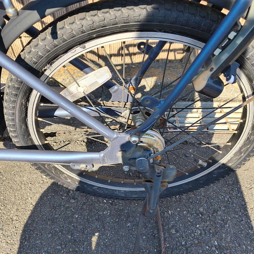 電動アシスト自転車 シティタイプ グレー 前バスケット付き