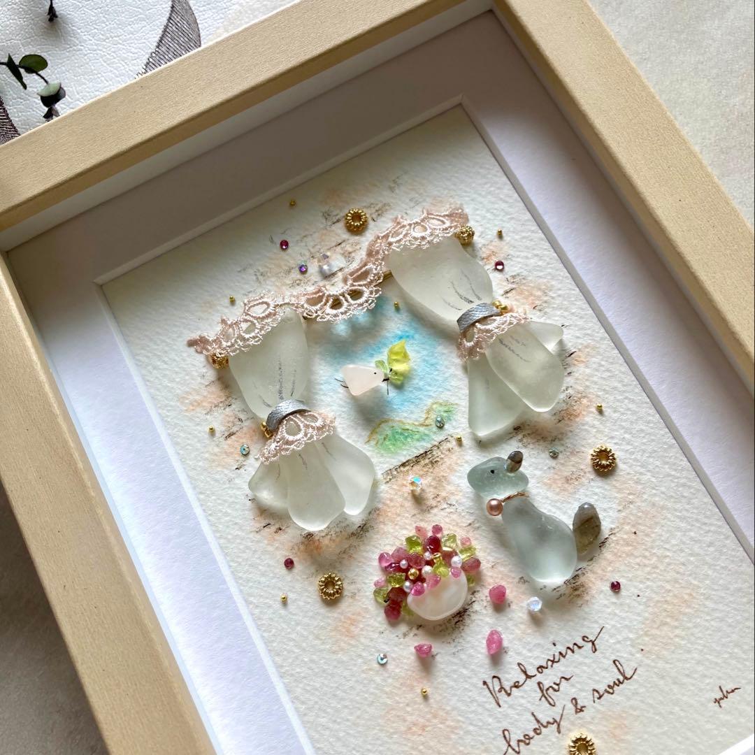 misa　オーダー受付　シーグラス／天然石／フレームアート