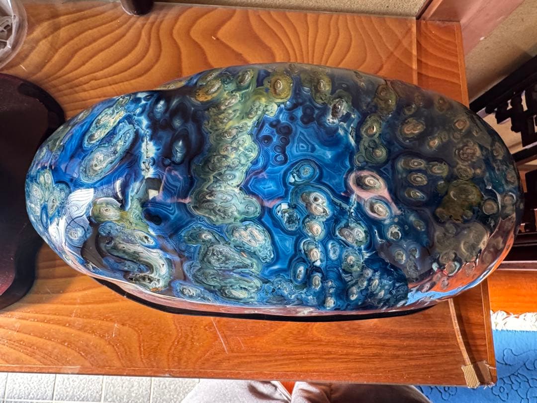 ブルーアゲート（瑪瑙）置物