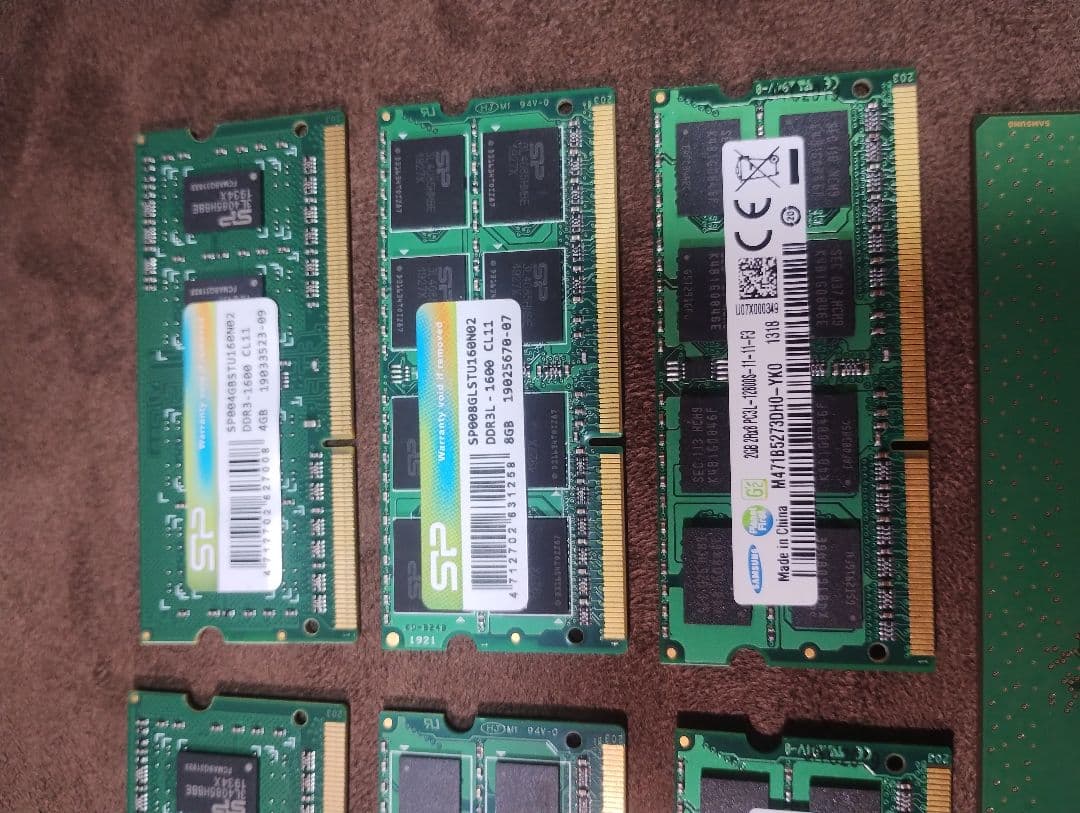 【ジャンク】PC用メモリ 9枚セット 計44GB