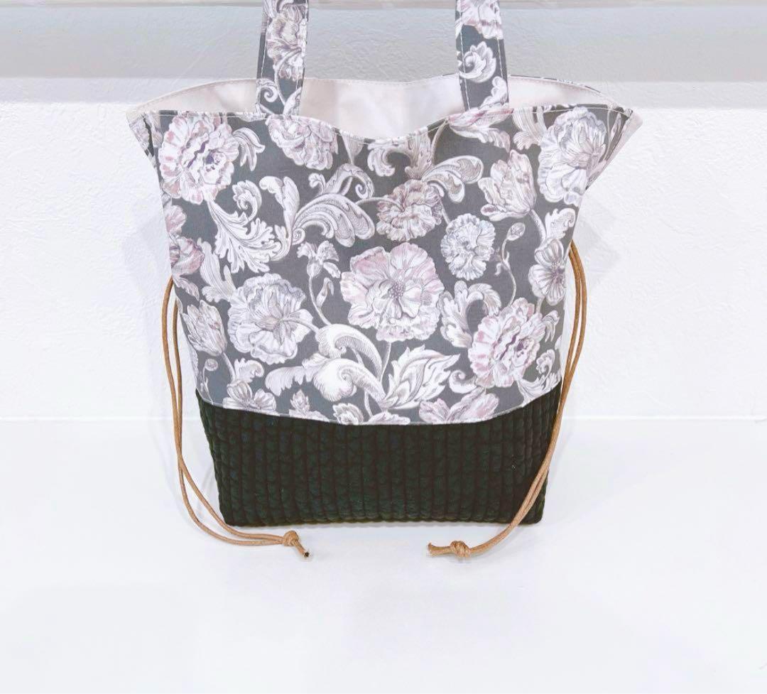 【K☆ページ】リバティ　縮小セリーヌ　リボンチャーム付き楕円底バッグ