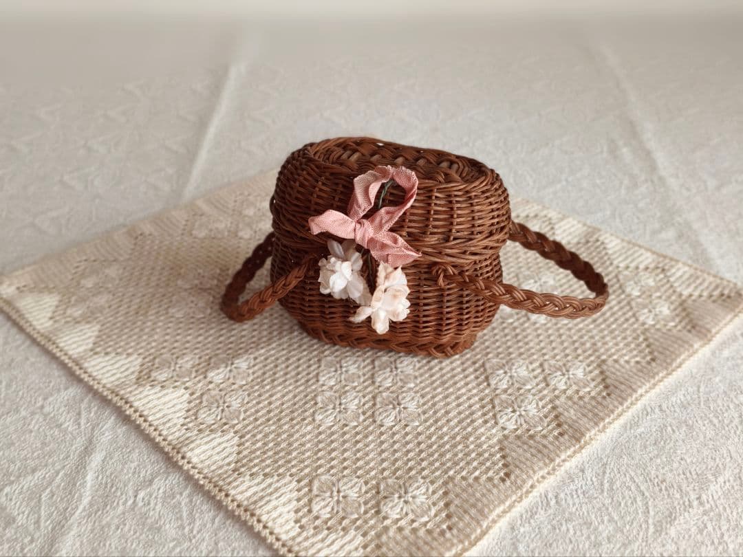 【プップさま】antique doll panier ❀ 小さなバスケット カゴ