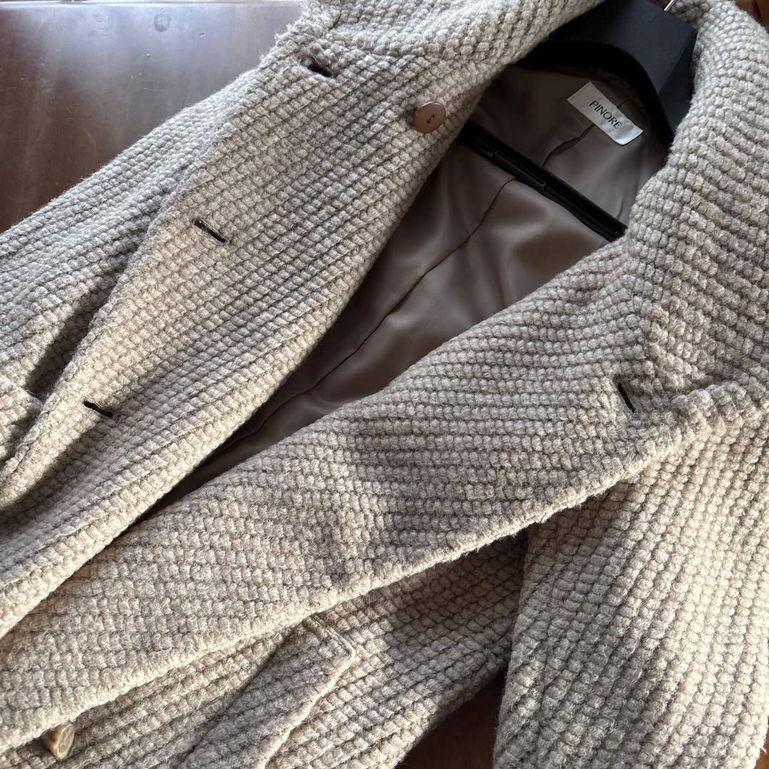 た*ん様 思い切り値引ピノーレ pinore大人可愛いダッフルロングコート未使用