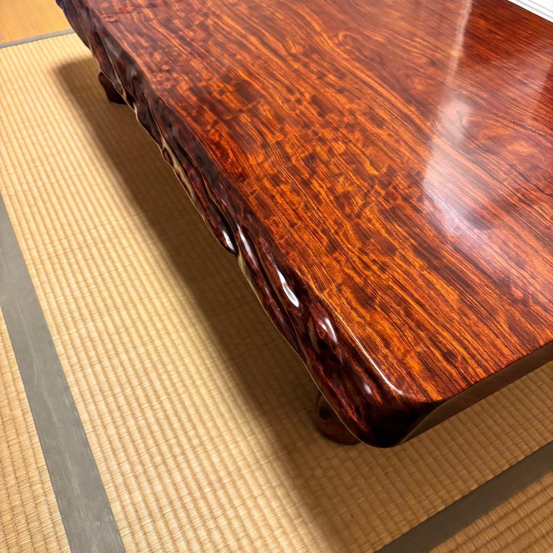 希少 無垢材 一枚板 杢目 高級座卓 ローテーブル 古家具