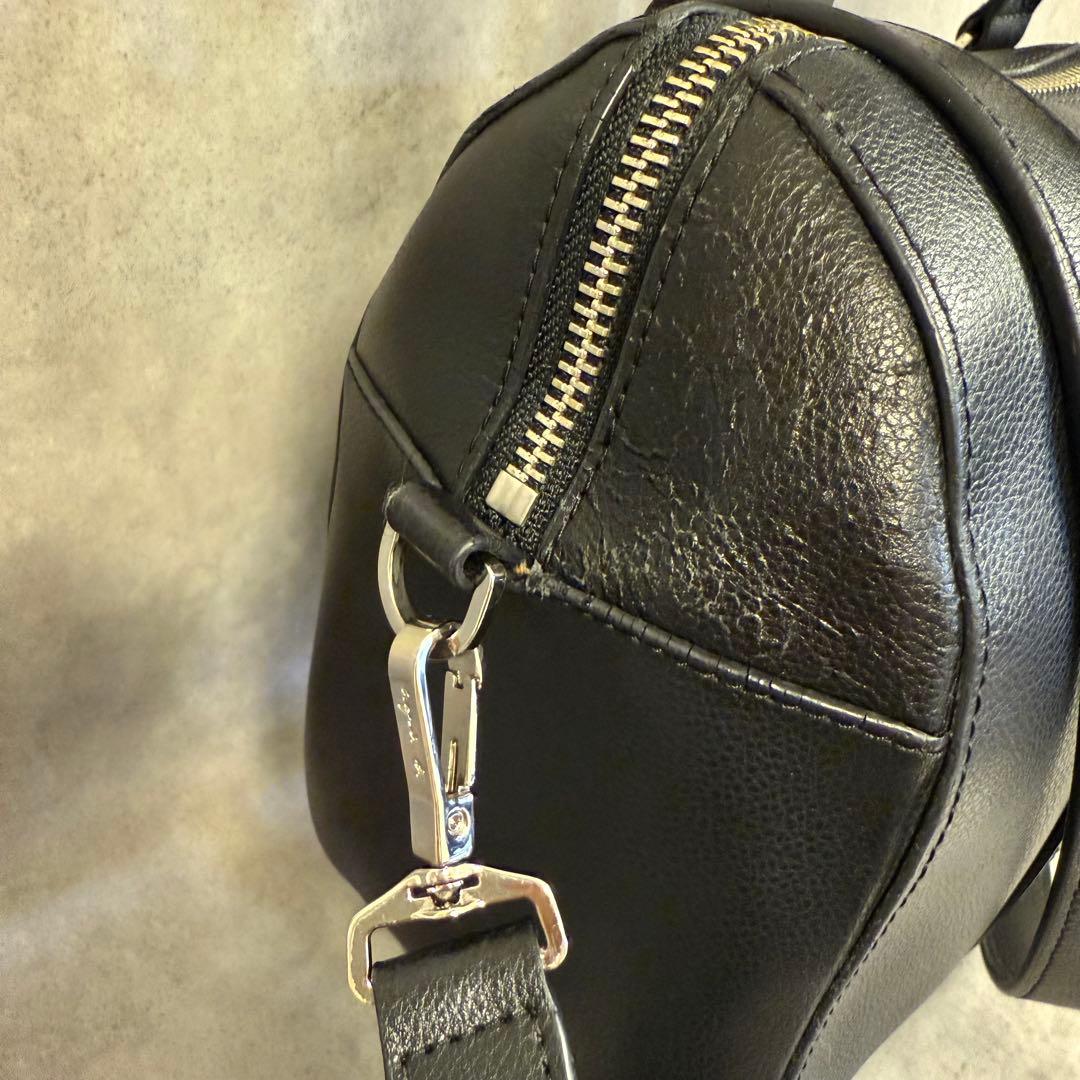 アニエスベー ショルダーバッグ 2way 斜め掛け　ミニボストン　レザー