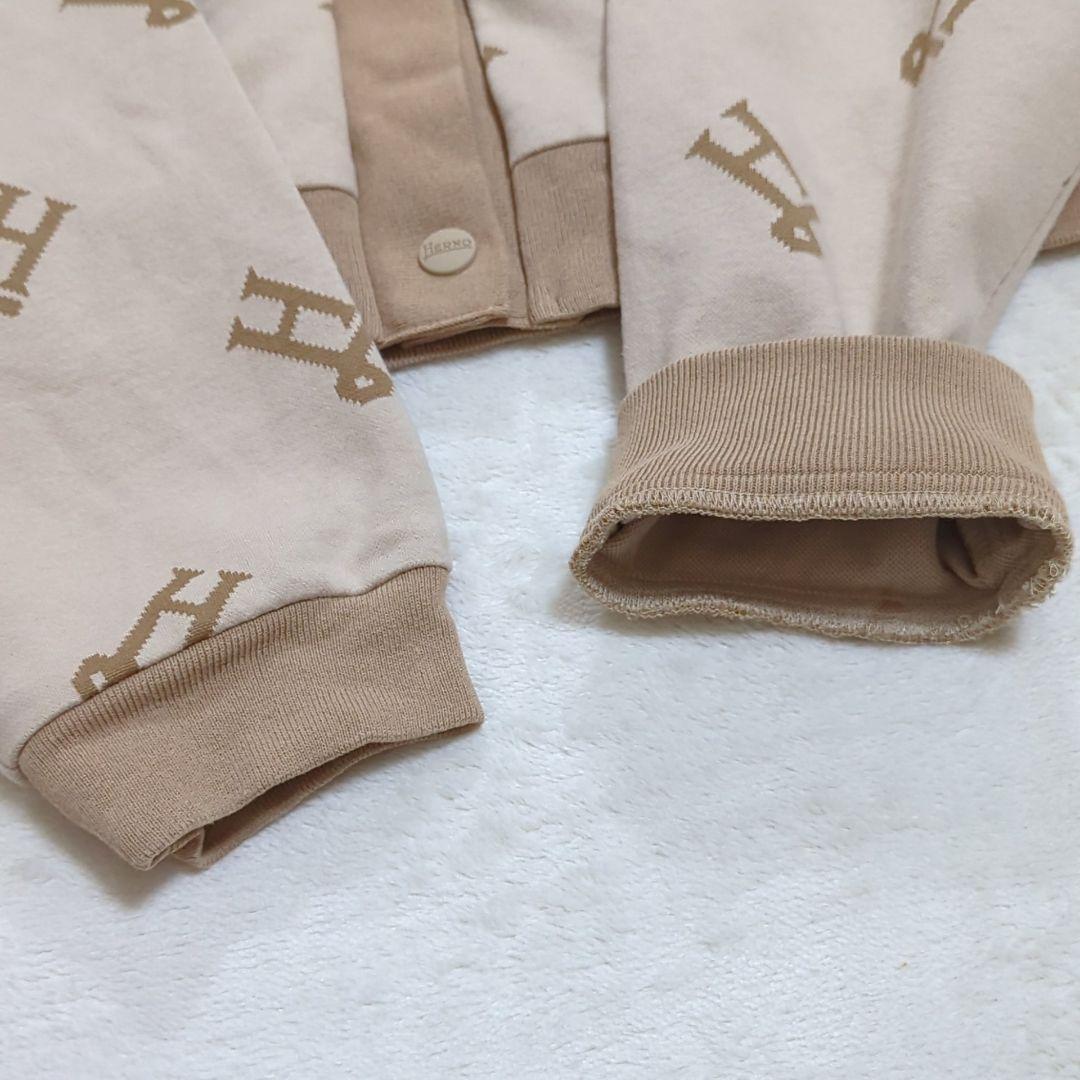 HERNO 42 近年モデル 総ロゴ モノグラム カーディガン ブラウン