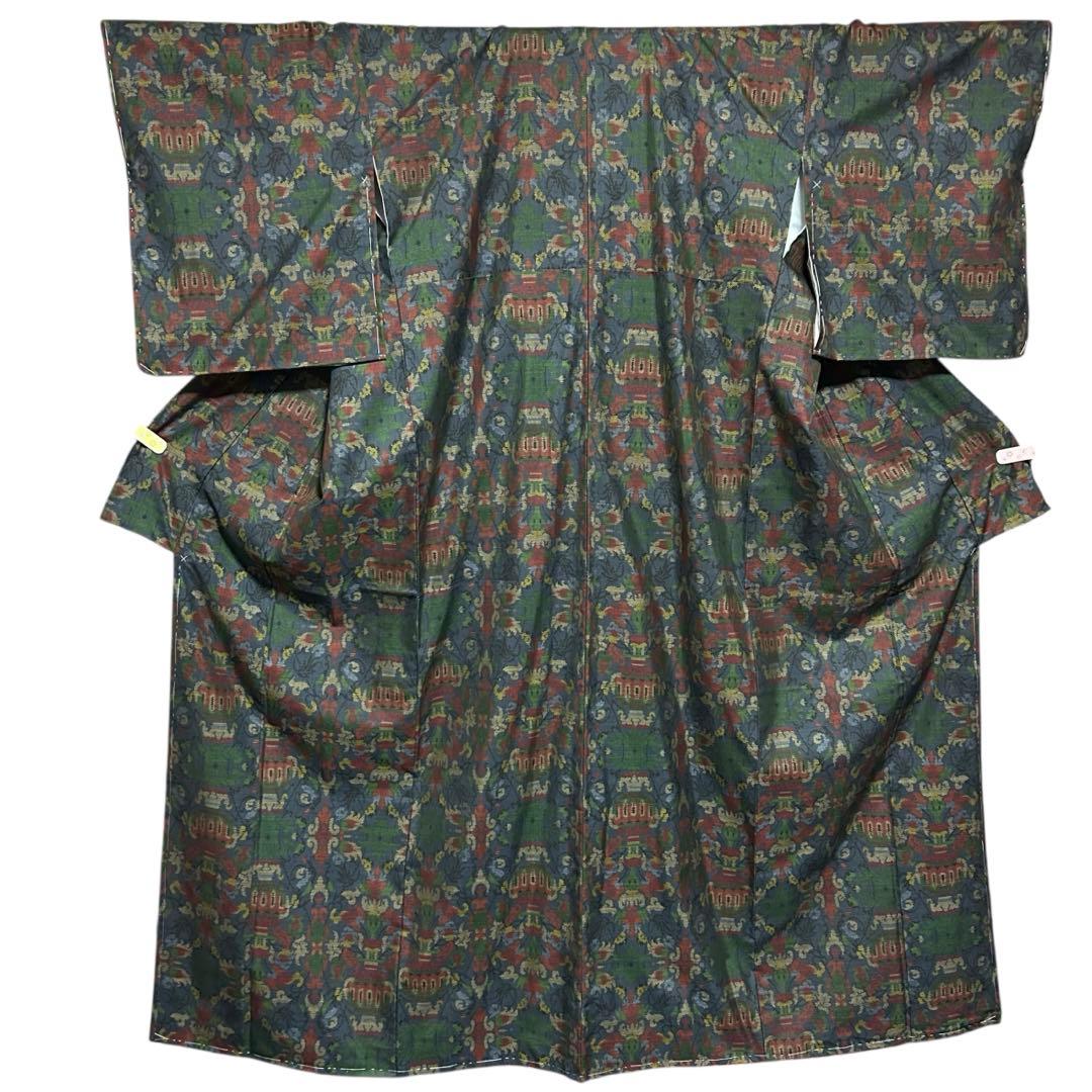 く*ち様 未使用　美品　袷　正絹　証紙付き　純泥染　本場奄美大島紬　フルセット