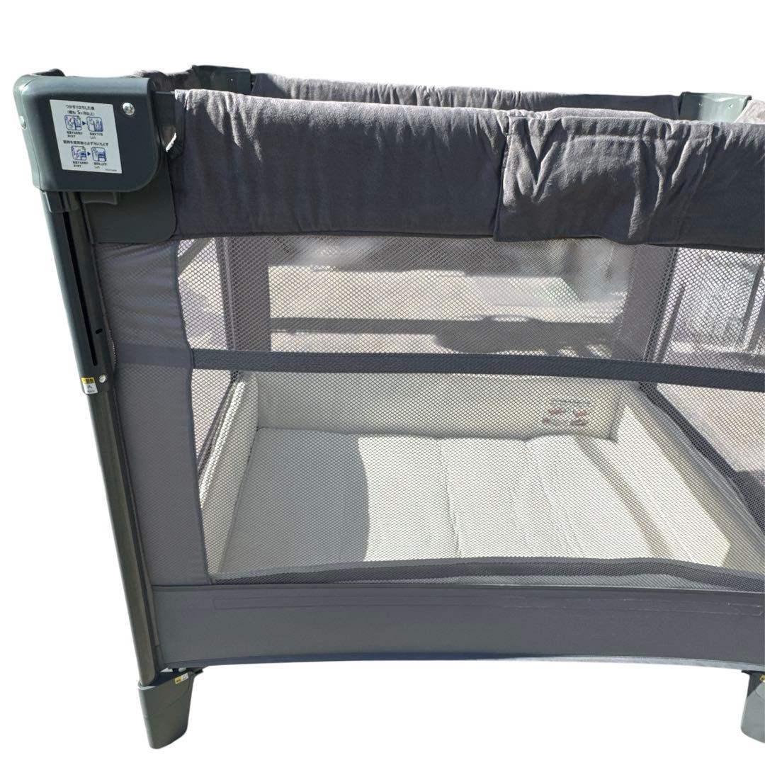 〚美品〛✦Aprica ココネルエアープラスAB ベビーベッド グレー✦