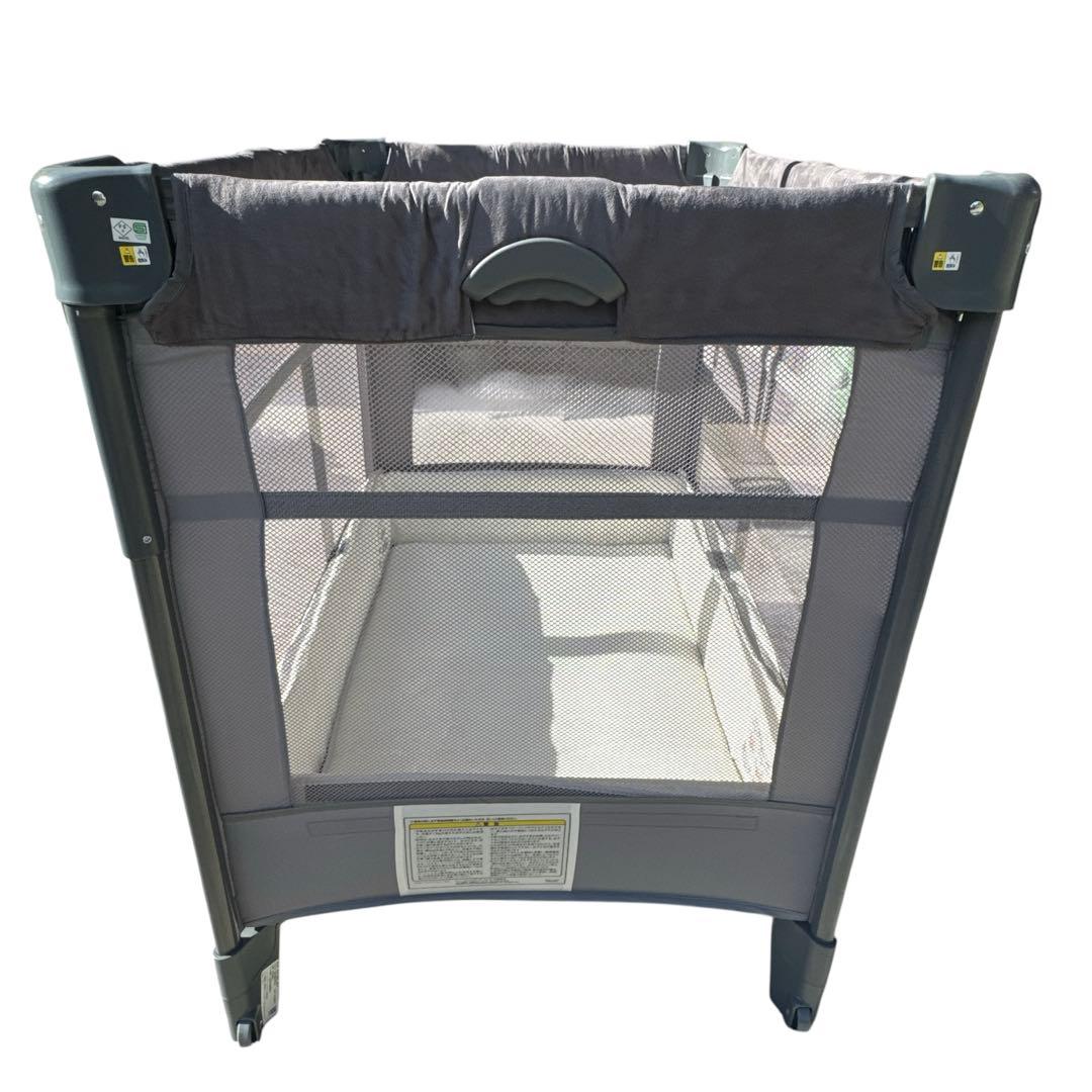 〚美品〛✦Aprica ココネルエアープラスAB ベビーベッド グレー✦