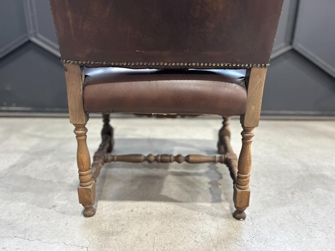 ❖英国Antique❖ ハイバックチェア チェスターフィールド　ネオルネッサンス