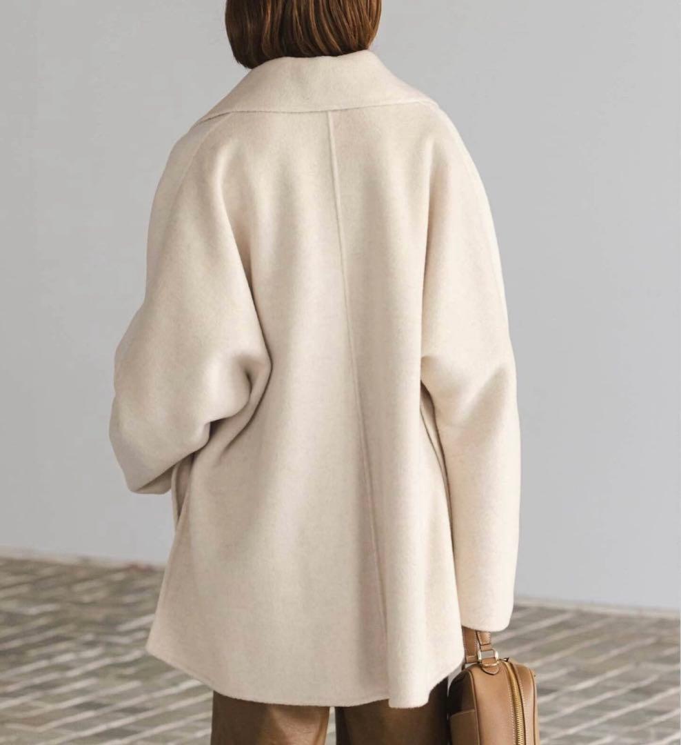 NOBLE キャメルミックスリバージップコート　ホワイト　38 新品