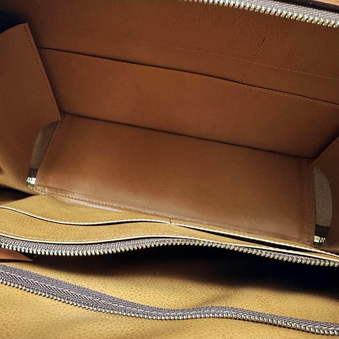 鞄いたがき E567 ショルダーバッグA4 キャメル 美品 タンニンなめし本革