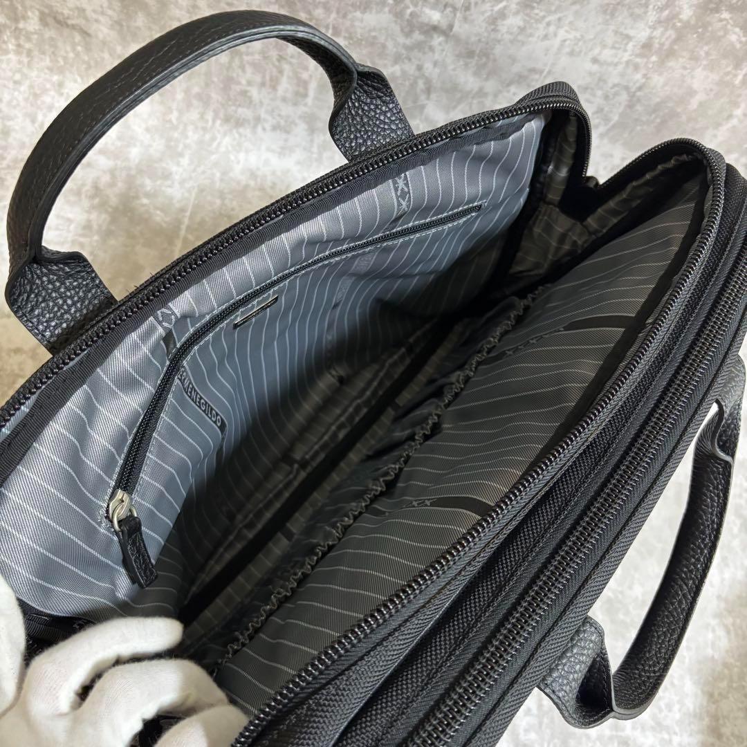 I36 エルメネジルドゼニア　ビジネスバッグ　ブリーフケース　2way 黒