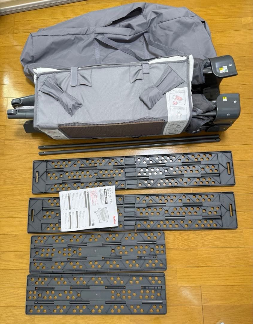 Aprica アップリカ ココネル エアープラスAB グレー ベビーベッド　美品
