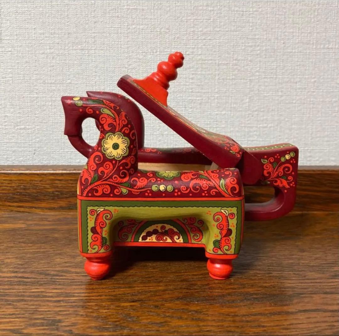 ロシア雑貨☆馬型ジュエリーBox 小物入れ horsesオリガ作 マトリョーシカ