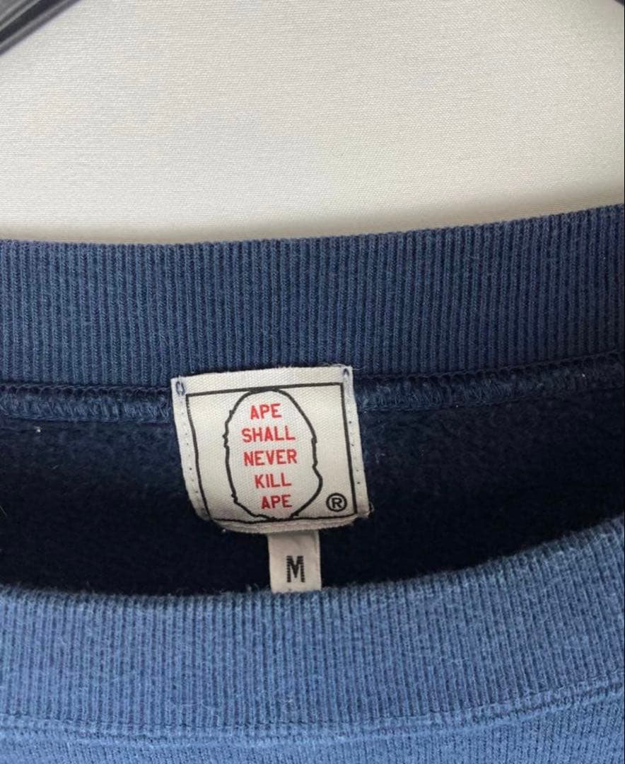 希少 BAPE ラインストーン ロゴクルーネック スウェット サイズM