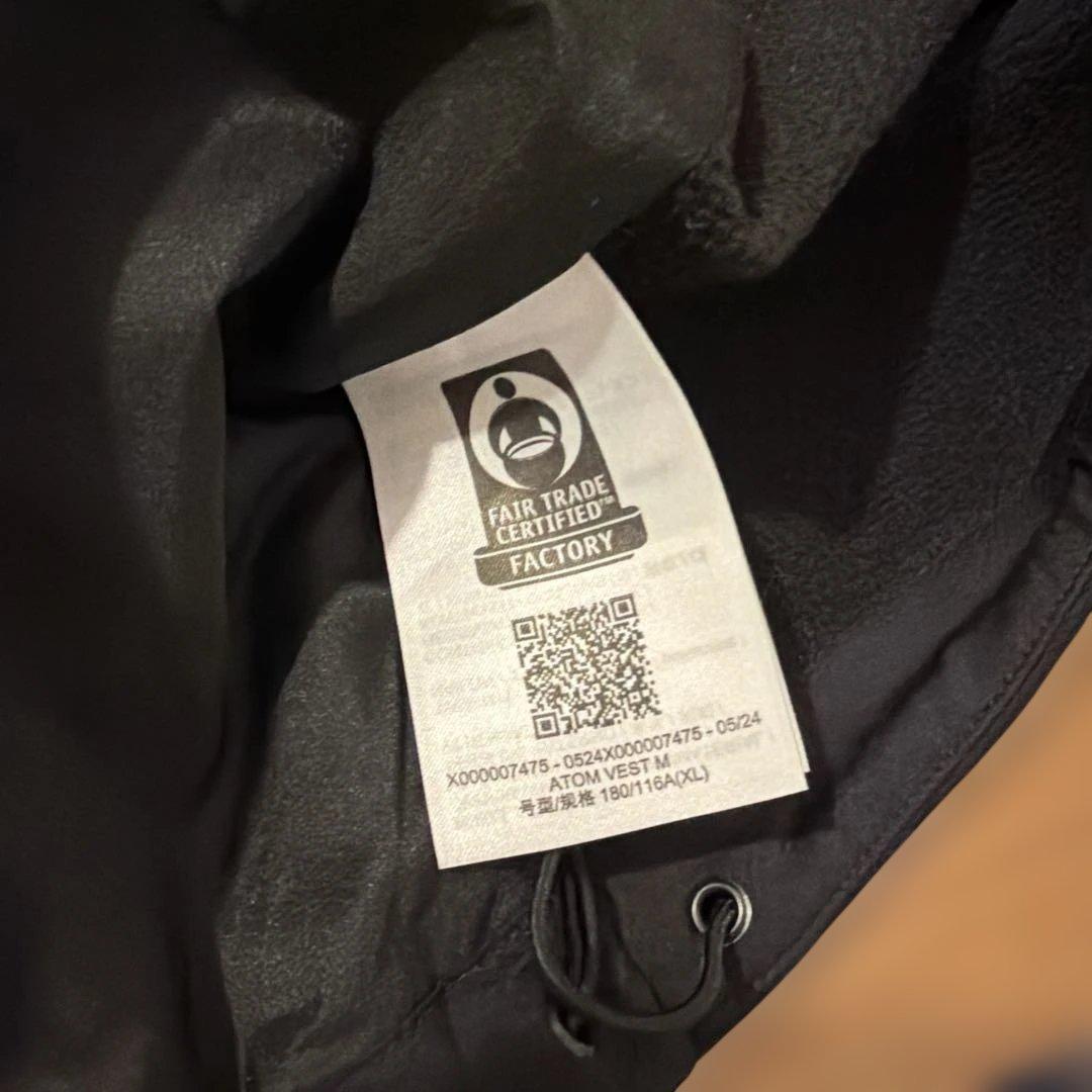 ARC'TERYX アトムベスト ATOM VEST XL ブラック