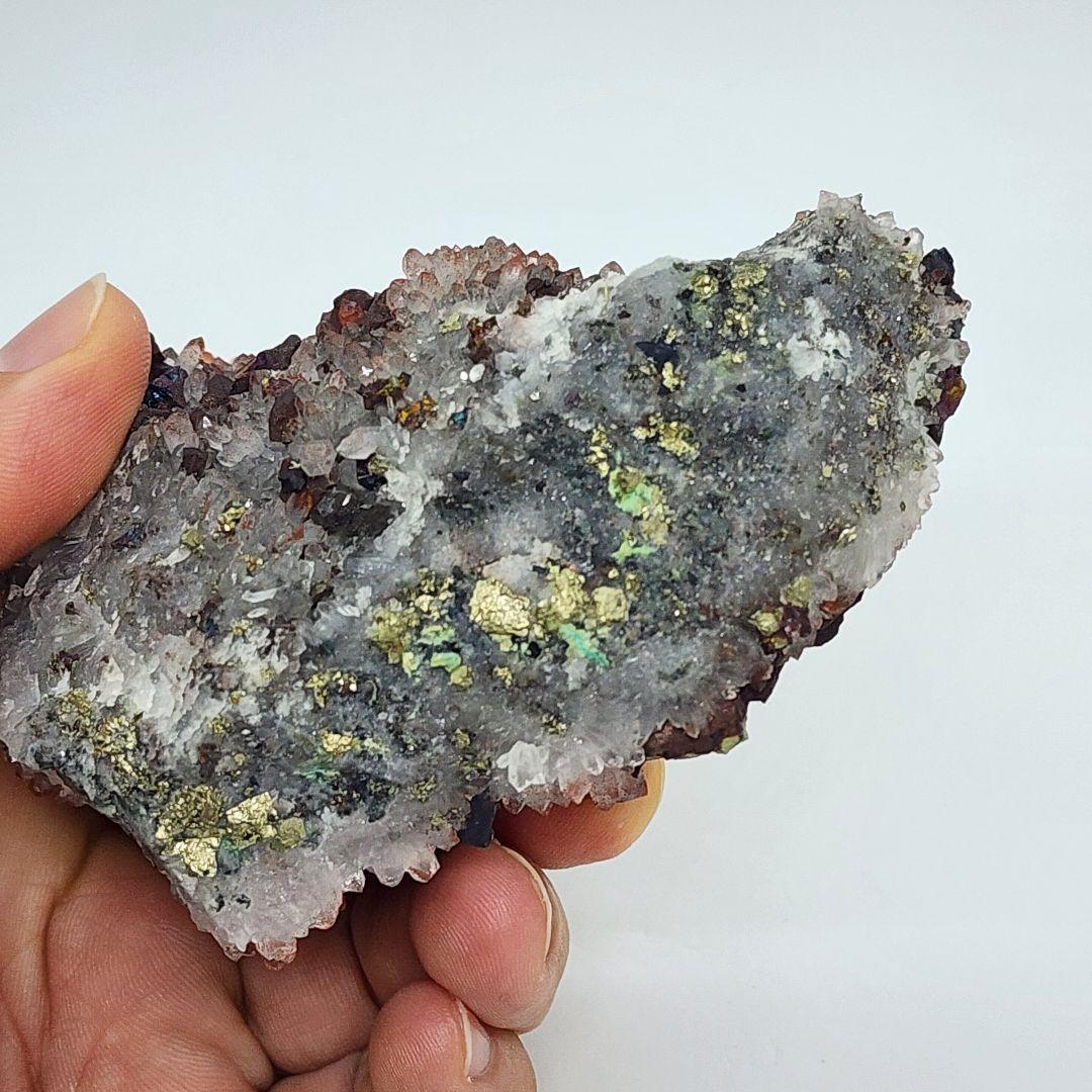 希少！キャルコパイライトクォーツ共生 原石