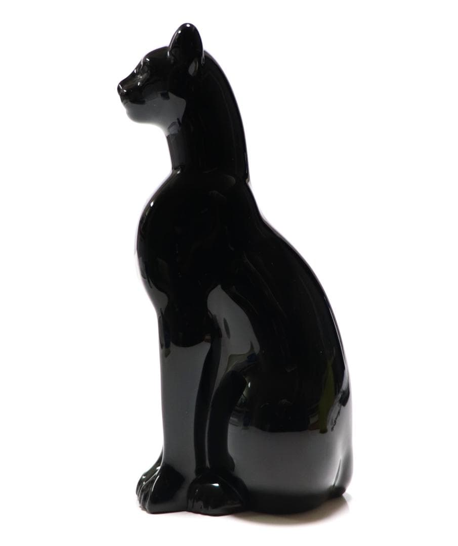 バカラ 大型 ブラッククリスタルガラス製 フィギュリン 16cm 漆黒の猫 置物