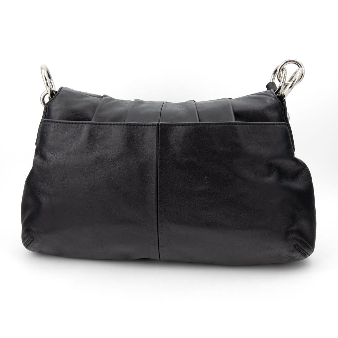 A096【COACH／コーチ】ソーホー　ワンショルダーバッグ　レザー　ブラック