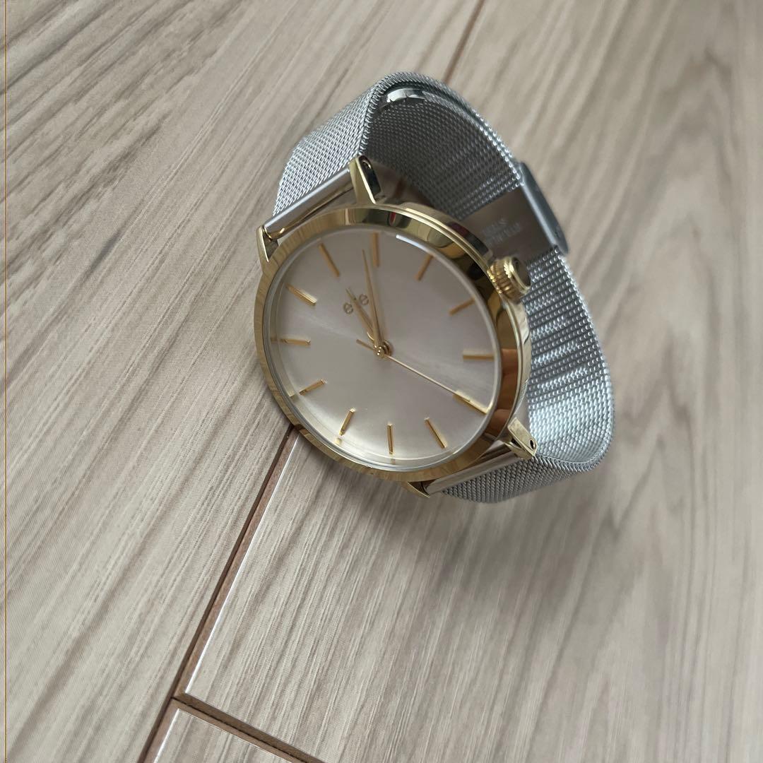 更に値下げ中 ete 腕時計シルバー（ゴールド羅針盤）