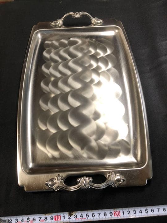 オードブル皿 角型 ステンレス バイキング ビュッフェ　トレイ 角盆 手付