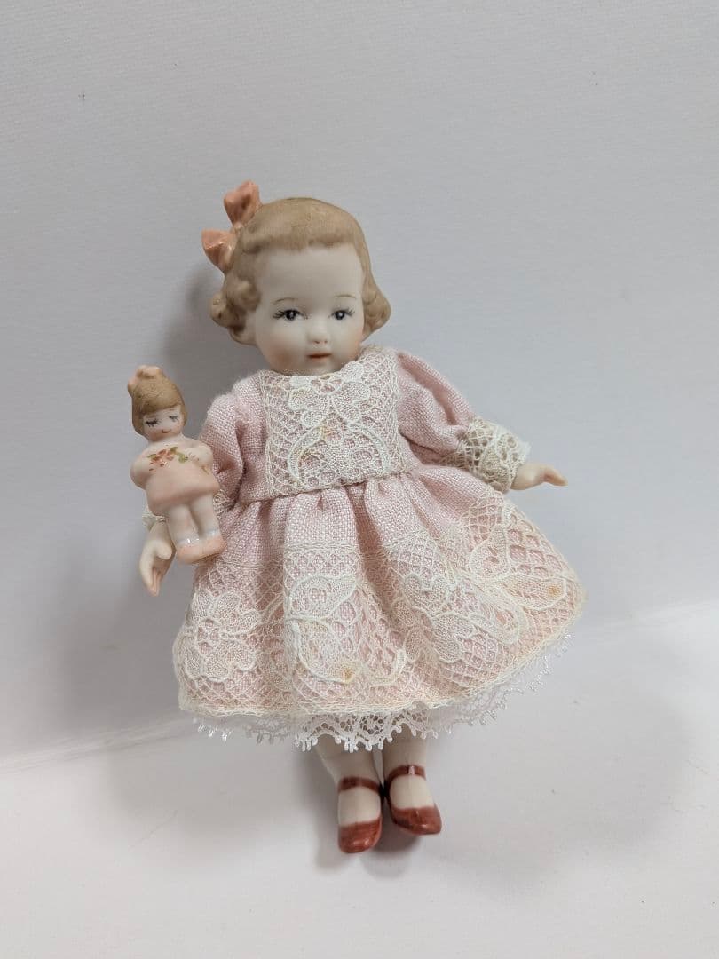 ちびくま工房　勿忘草ちゃん　13センチドール ピンクリボン