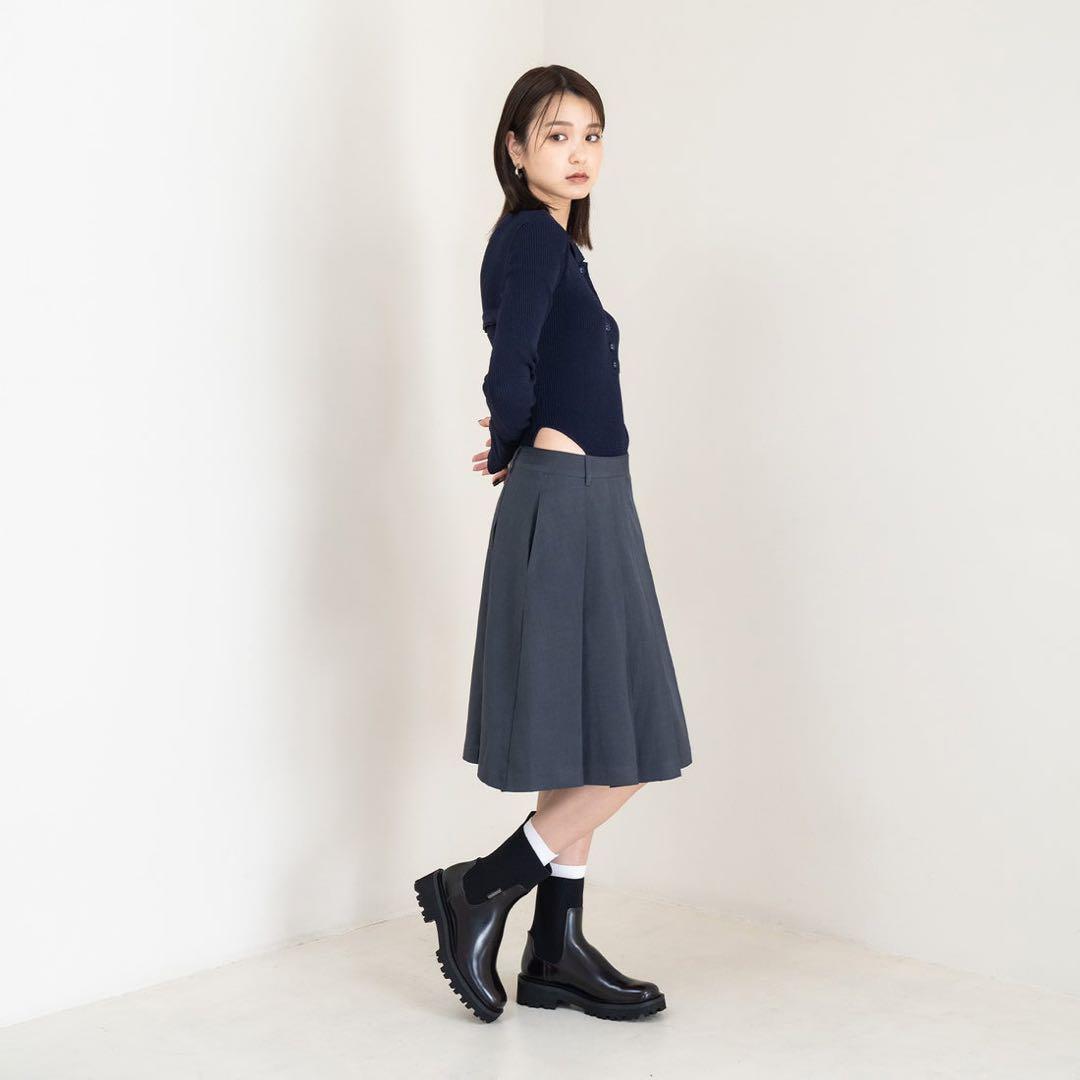 CHARLES&KEITHニットソックス リッジッドソールチェルシーブーツ 36