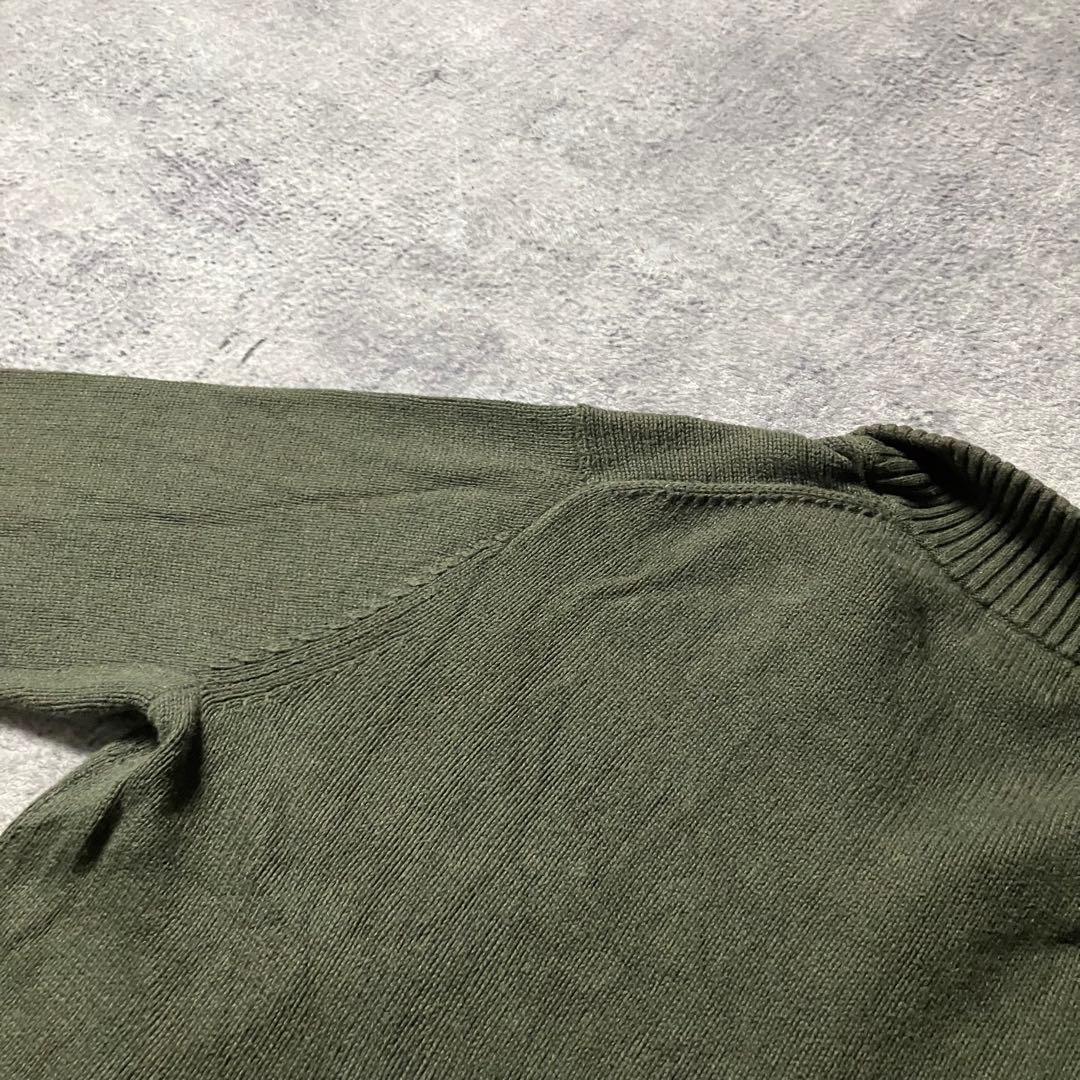 00sLLBeanハーフジップコットンニットオリーブグリーンエルエルビーン