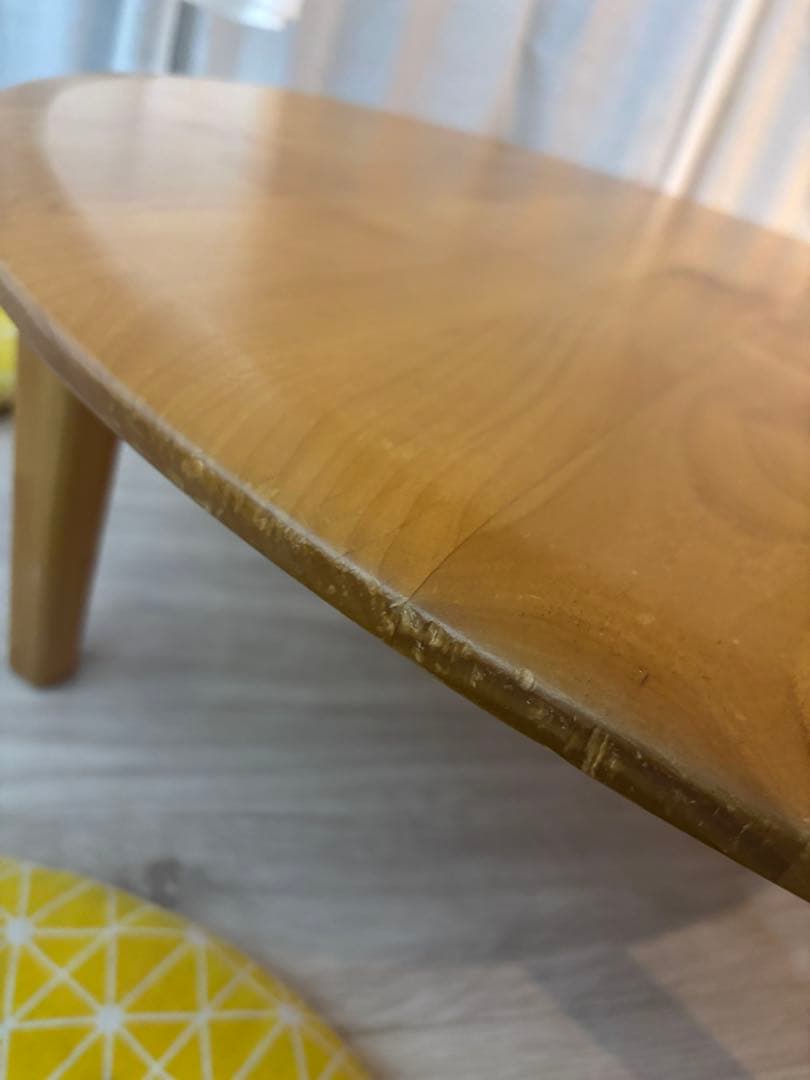 も*た様 【天然木】北欧風ラウンドローテーブル➕クッション5個