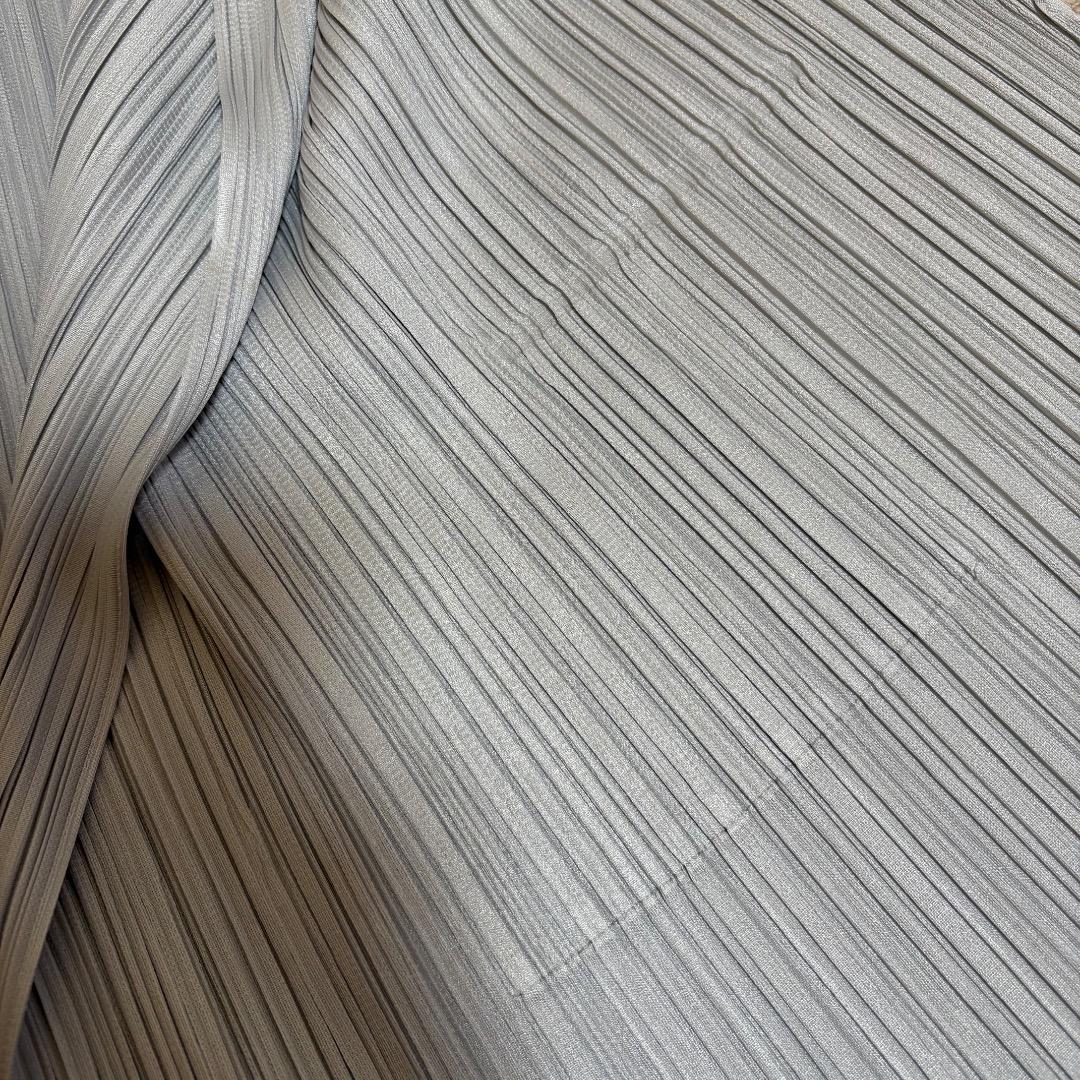 美品 プリーツプリーズ イッセイミヤケ ロングカーディガン サイズ3 グレー