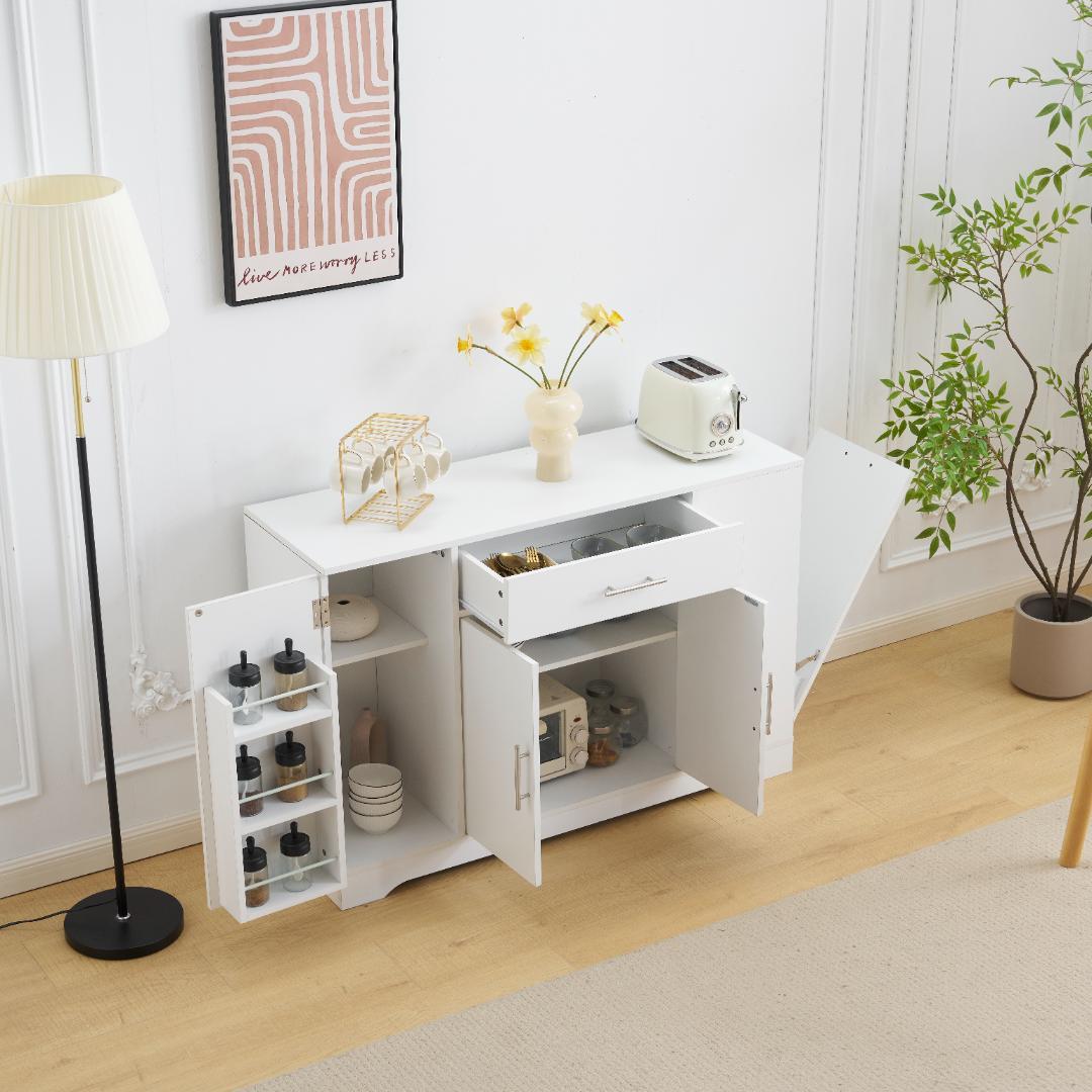 【ホワイト】キッチンラック レンジ台 キッチン収納 食器棚 キッチンキャビネット