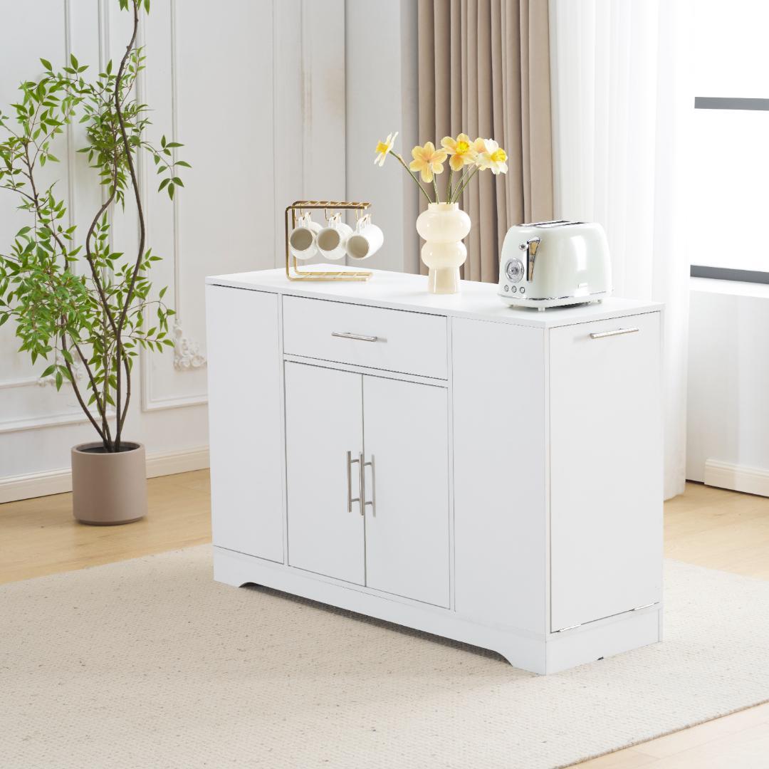 【ホワイト】キッチンラック レンジ台 キッチン収納 食器棚 キッチンキャビネット