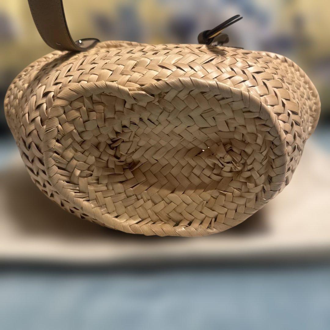 ⭐︎希少　LOEWE ロエベ　カゴバック⭐︎　持ち手ツートン　カーキ　イエロー