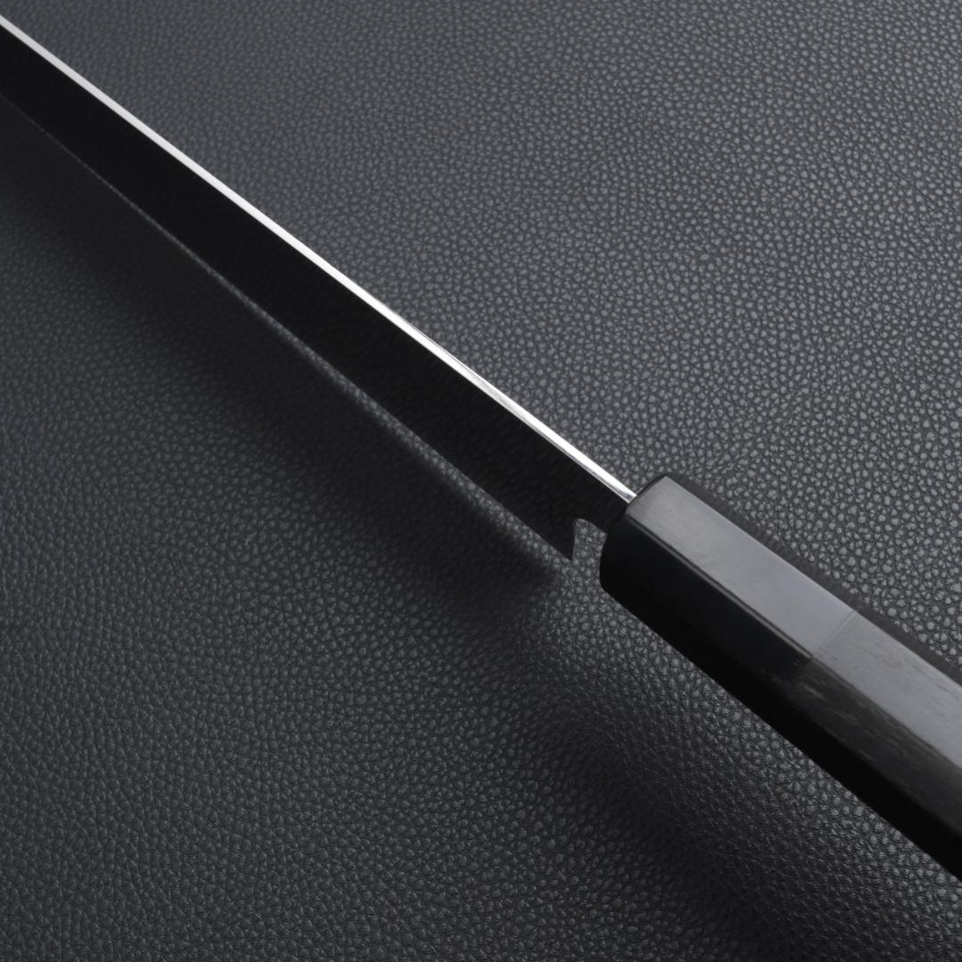 9041梵静刃物 極薄柳刃包丁 厚み1.7mm鏡面仕上げ 尺 黒檀黒水牛角八角柄