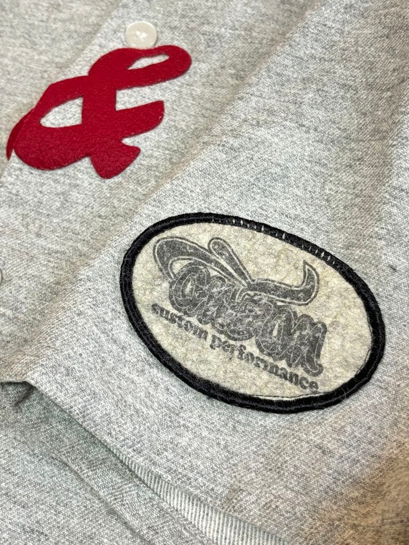 m&mエムアンドエム★鬼レア★1990年代 初期★ベースボールシャツ灰×赤L