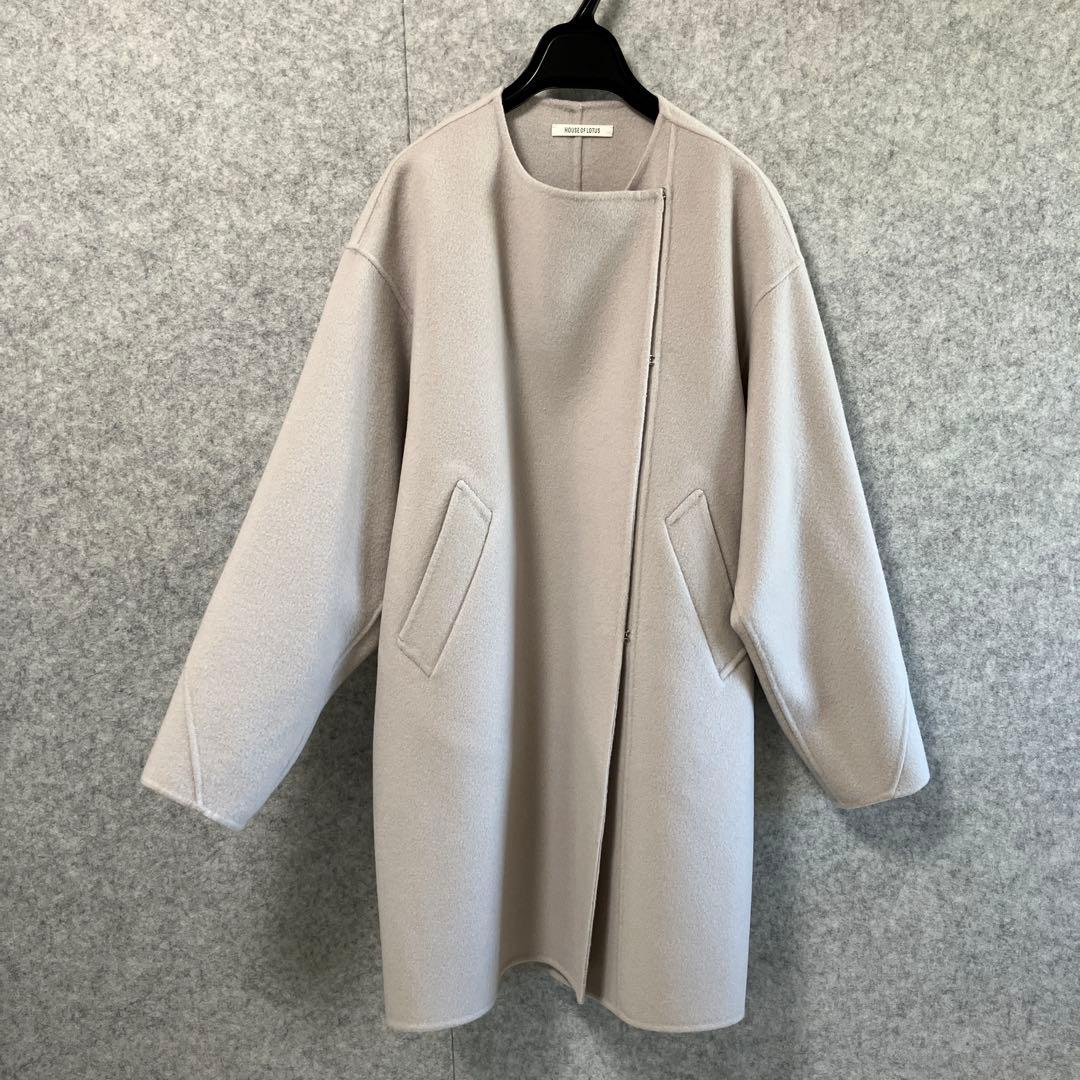 定価 ¥88,000 ハウスオブロータス　ノーカラーバレルラインリバーコート