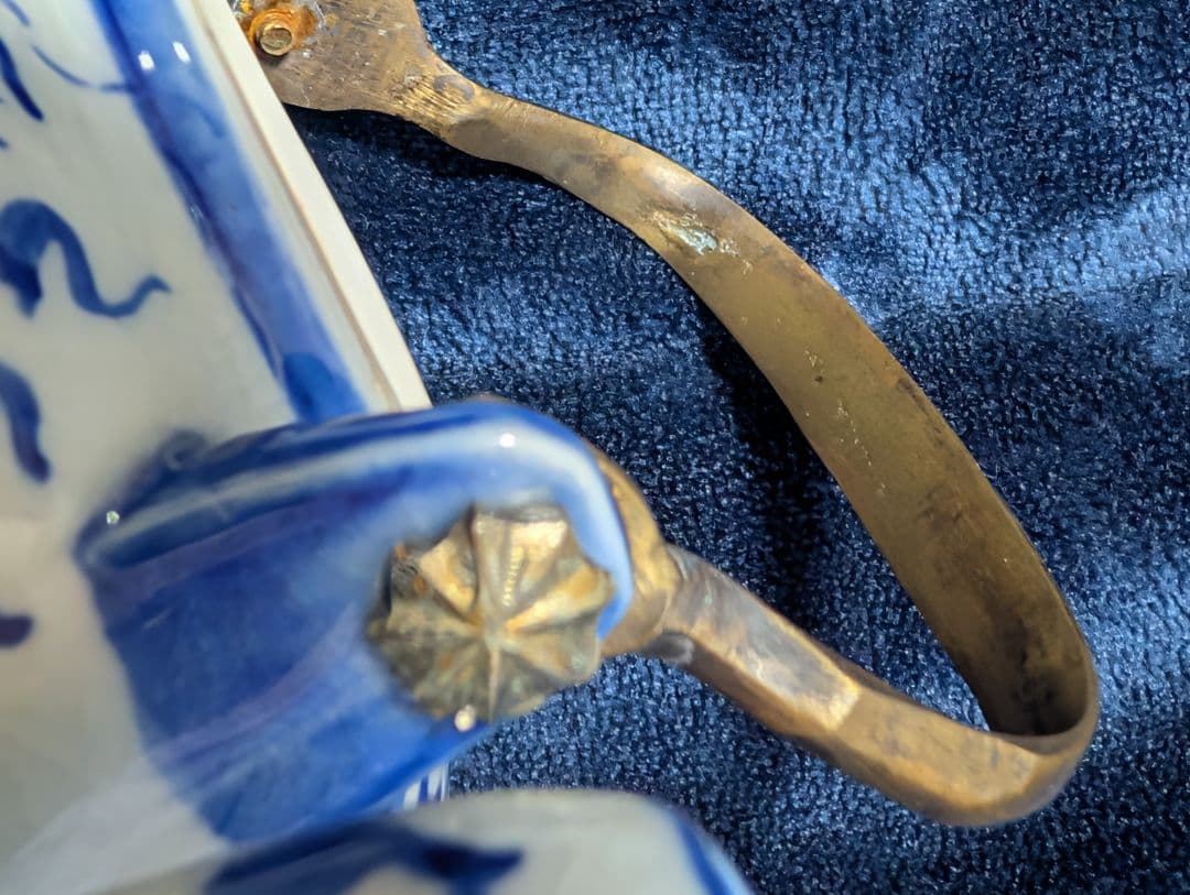 優*希様 中国古美術 大清順治年製 古染付 雲龍文水注 急須 骨董 中国南京焼