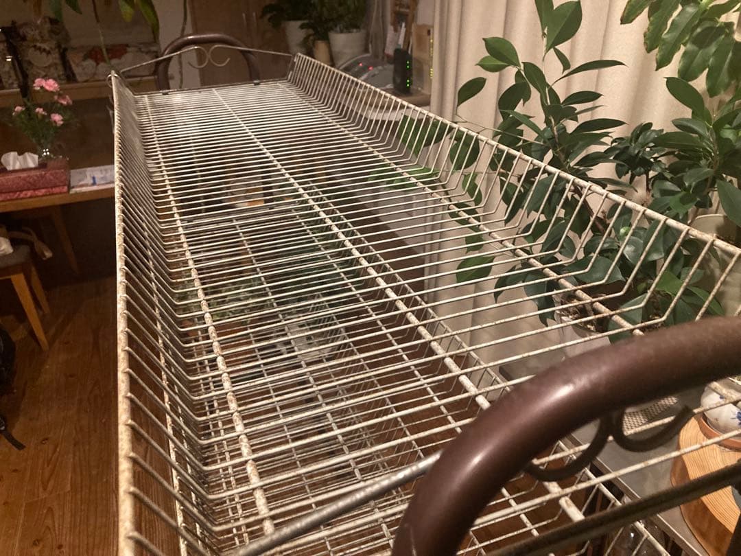 昭和レトロ　大型ワイヤーラック4段仕様　ジャンクガーデニング　シャビーラック13