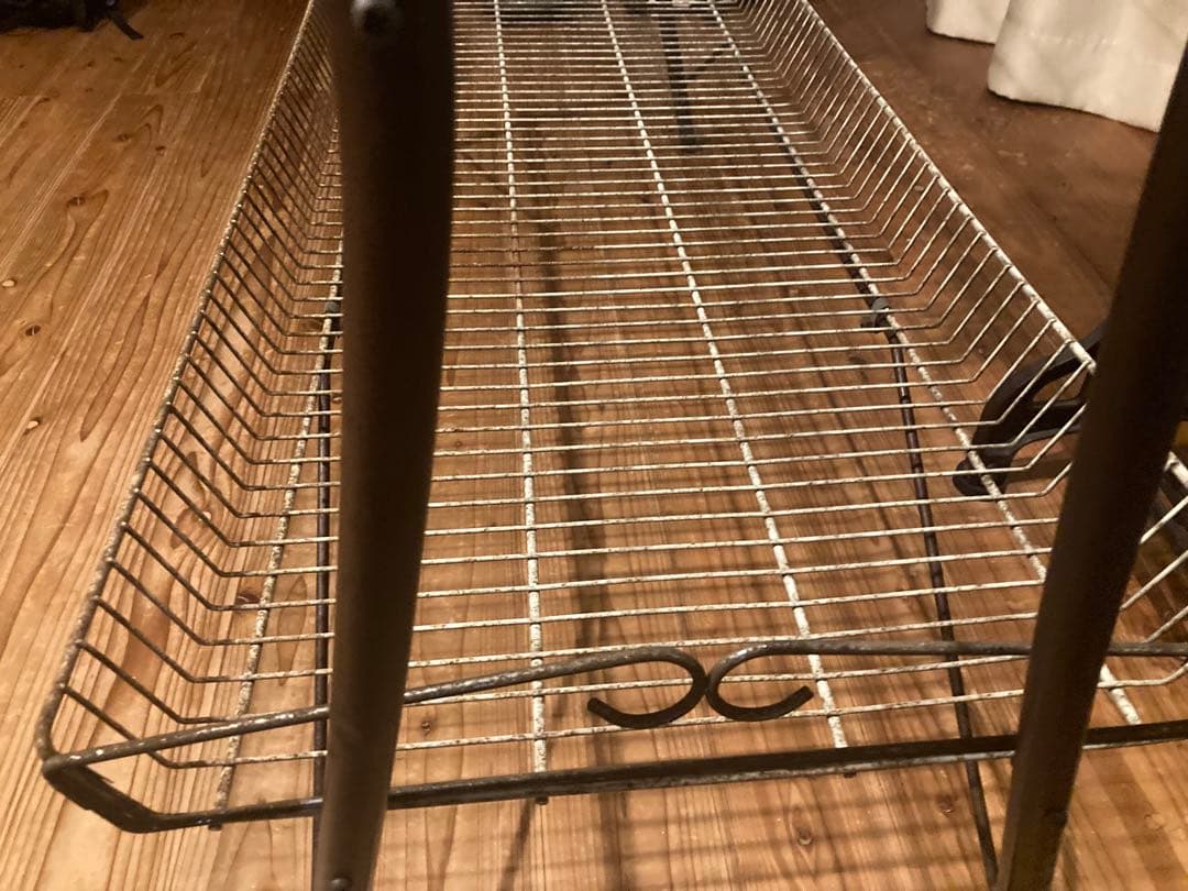 昭和レトロ　大型ワイヤーラック4段仕様　ジャンクガーデニング　シャビーラック13