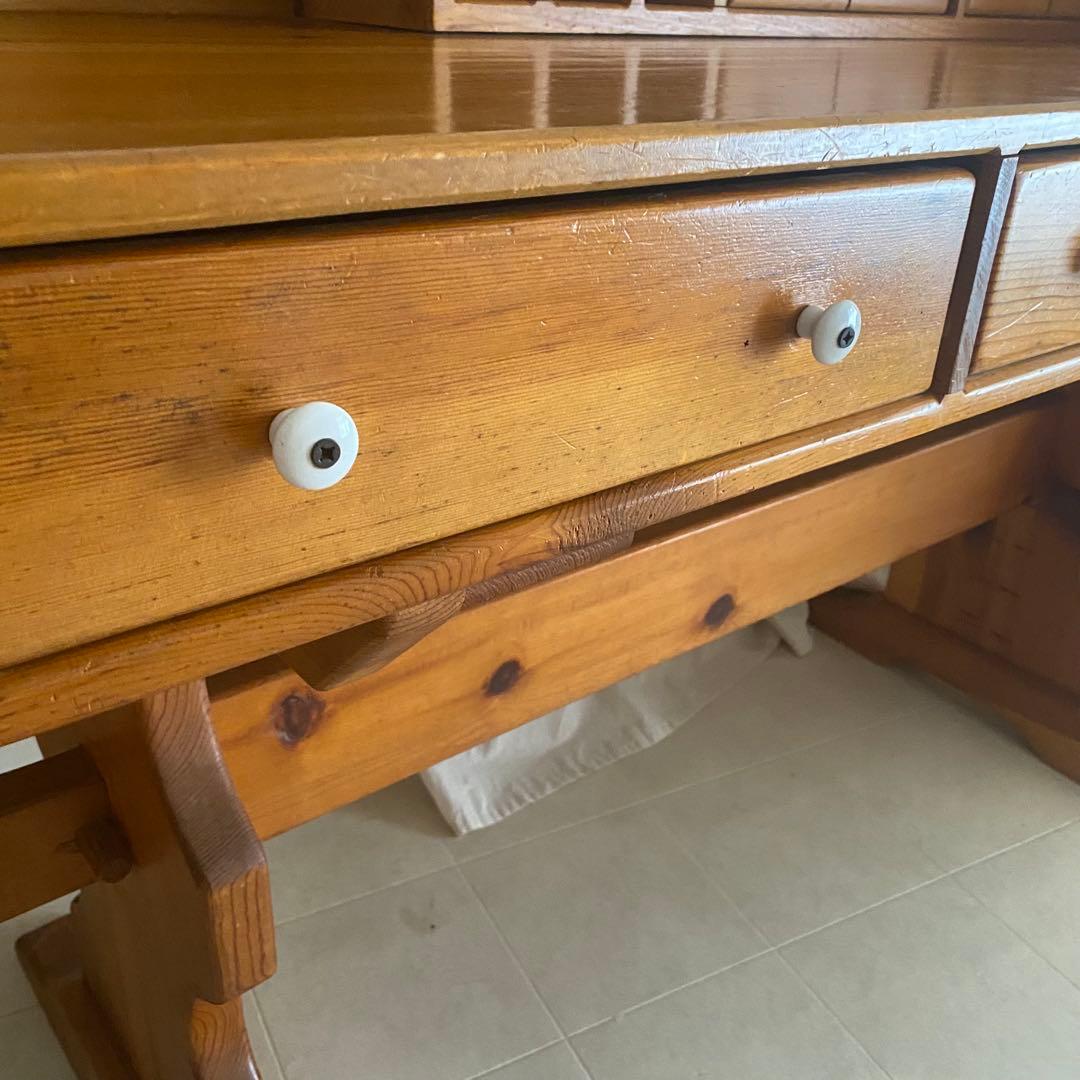 北欧　カントリー　アンティーク　デスク　机　作業台　フレンチカントリー　パイン材