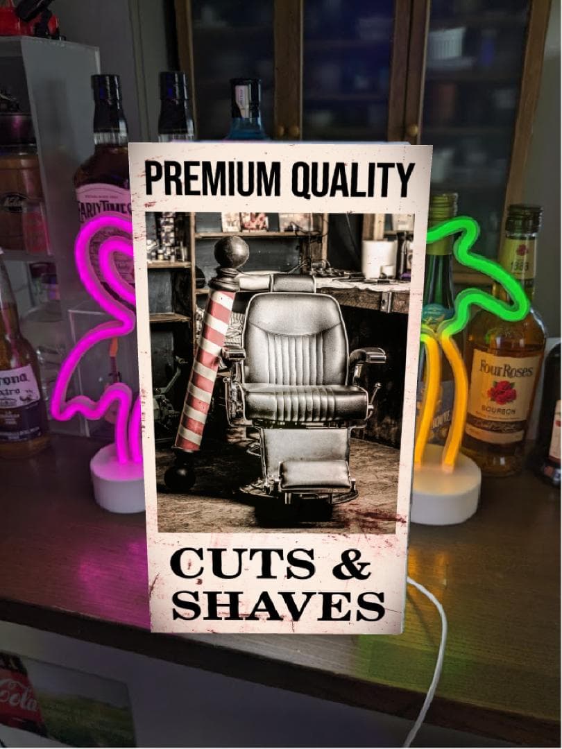 【オーダー無料】バーバー ヘアーサロン 理容 看板 置物 雑貨 ライトBOX