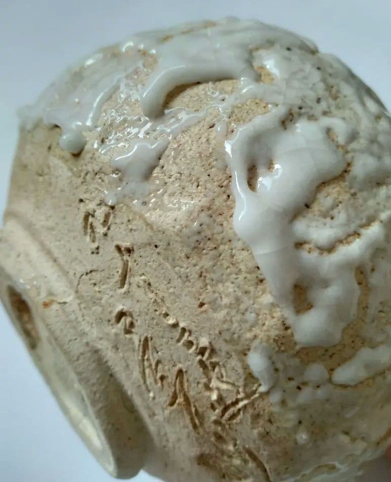 矢野景川　志野茶碗　鉄絵　抹茶碗