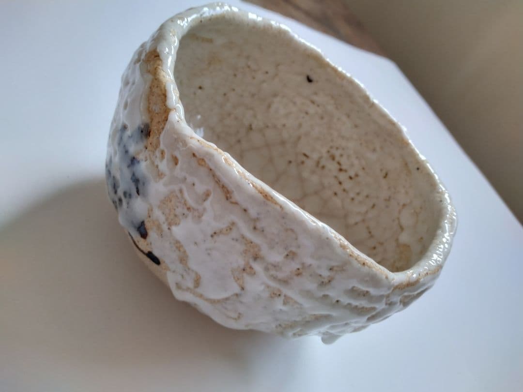 矢野景川　志野茶碗　鉄絵　抹茶碗