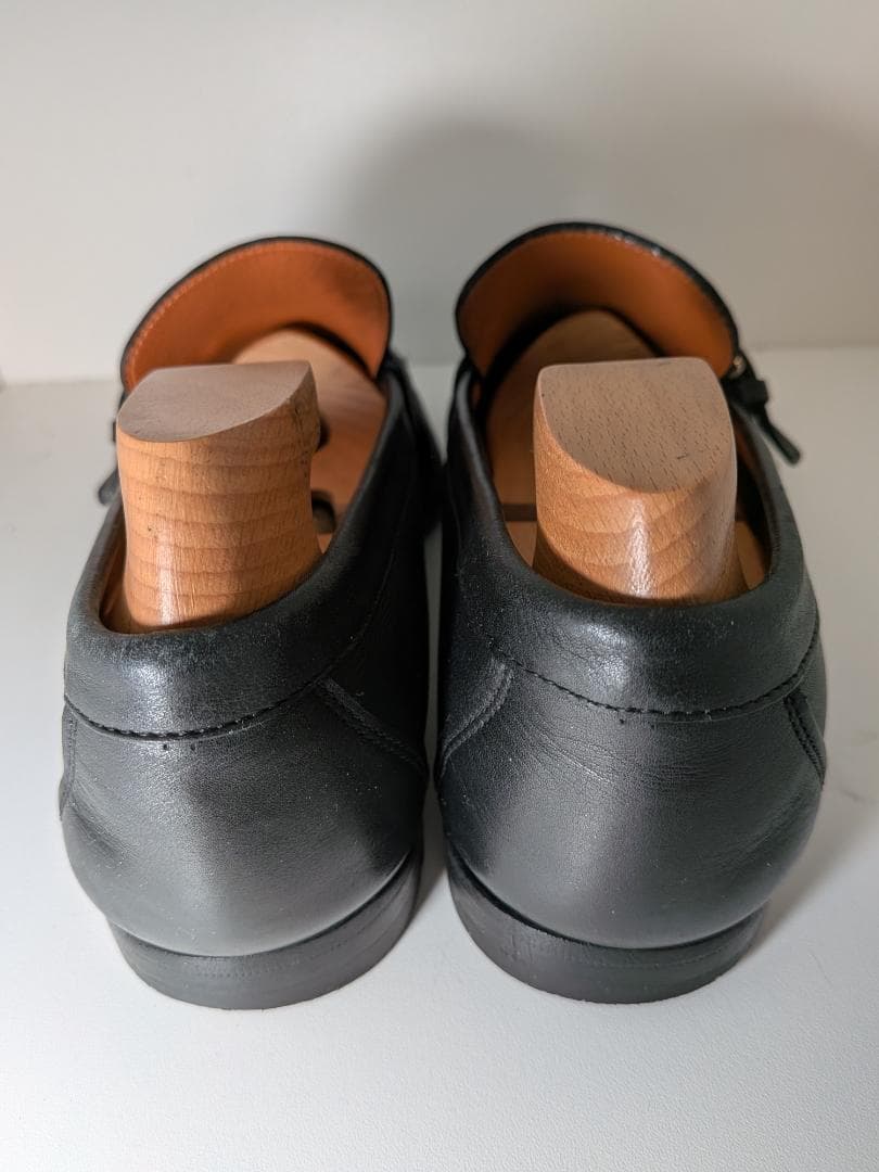 美品 サントーニ ローファー ストラップ 黒 28cm程度 UK9 US10 黒